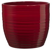 Bergamo Christmas Ceramic Pot - Shiny Bordeaux 14cm