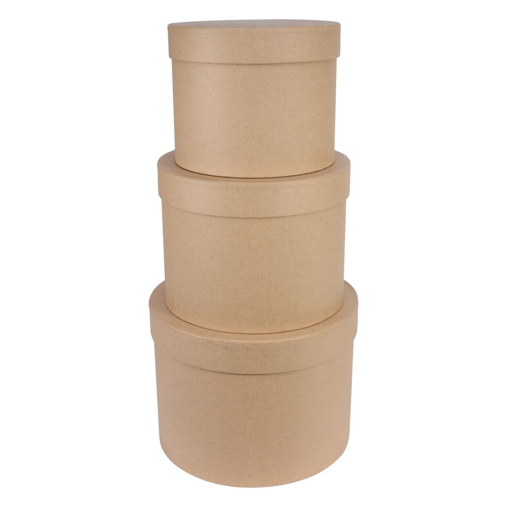 Kraft Hat Box (Set of 3) (Largest D19 x H14.4cm) APAC