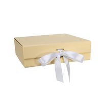 Cream Keepsake Box with Ribbon (22x22x6.5cm)
