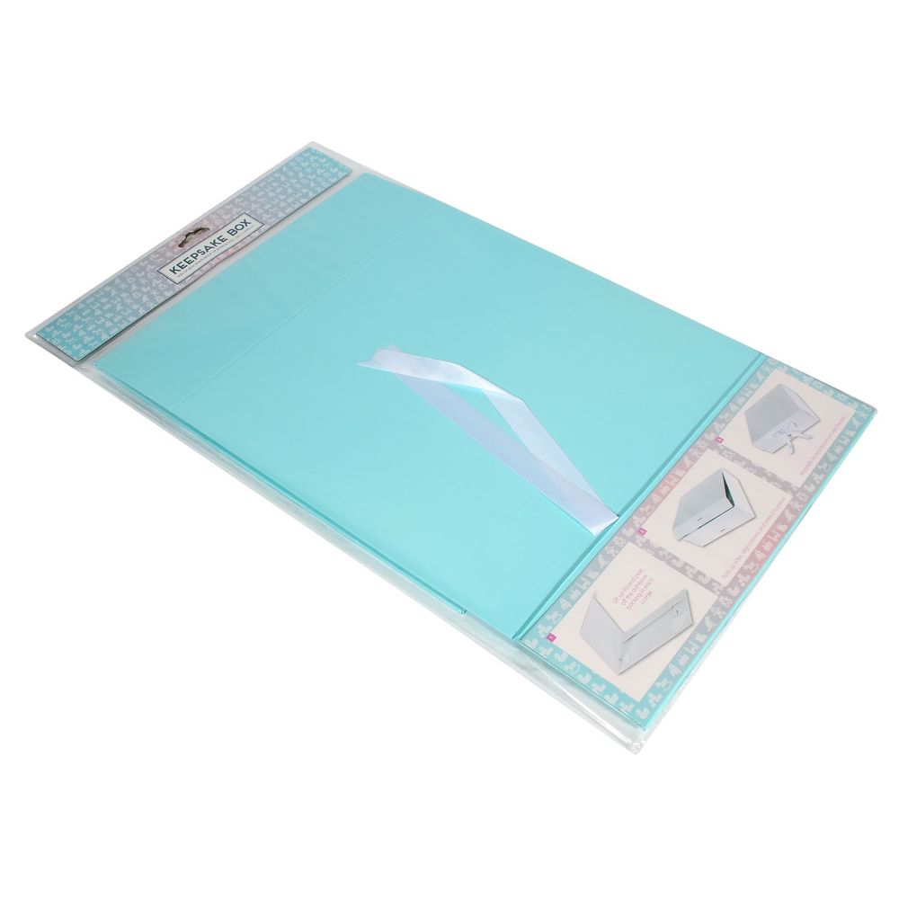 Baby Blue Keepsake Box with Ribbon (30x30x9.2cm) APAC