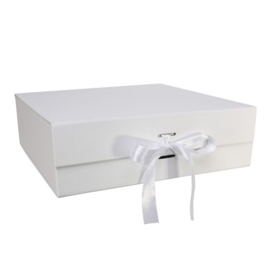 White Keepsake Box with Ribbon (30x30x9.2cm)