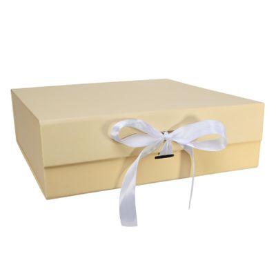 Cream Keepsake Box with Ribbon (30x30x9.2cm)