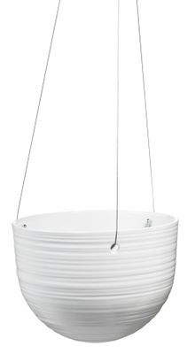 Bergamo Ceramic Hanging Pot - Shiny White 18 x 13cm