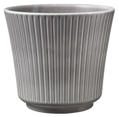 Delphi Ceramic Pot 16x14cm Warm-Grey High-Gloss