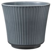 Delphi Ceramic Pot 14x13cm Blue-Grey High-Gloss