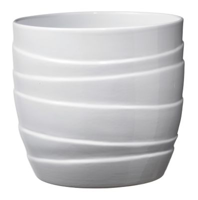 Barletta Ceramic Pot 13cm shiny white