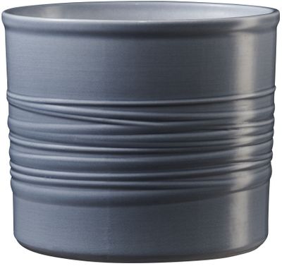 Laos 8cm Ceramic Pot - Horizontal Design - Blue-gray high-gloss