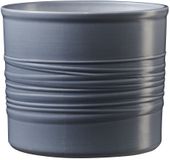 Laos 14cm ceramic pot - Horizontal Design - Blue-gray high-gloss