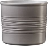 Laos 14cm Ceramic Pot - Horizontal Design - Warm-gray high-gloss