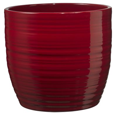 Bergamo X-Mas Ceramic Pot 16cm shiny bordeaux