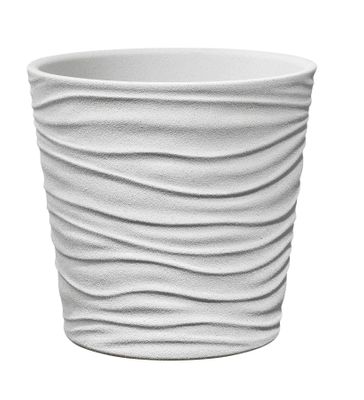 Sonora Ceramic Pot white stone effect (W14 x H14cm)