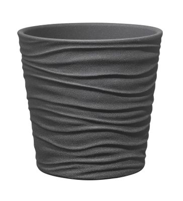 Sonora Ceramic Pot anthracite stone effect (W16 x H16cm)