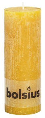Bolsius Rustic Pillar candle Ochre Yellow (190 mm x 68 mm)