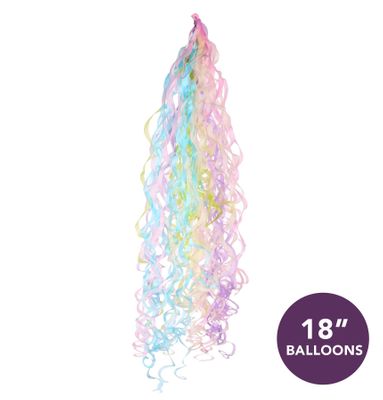 Pastel Colours Balloon Tassels  - For 18 Inch Balloons