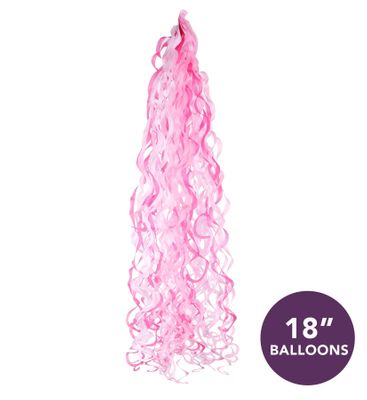 Pink / White Balloon Tassels  - For 18 Inch Balloons