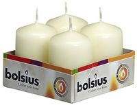 Bolsius Pillar candles Ivory, tray  4, 60/40 mm