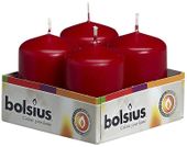 Bolsius Pillar candles Wine Red, tray  4, 60/40 mm