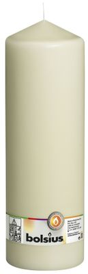 Bolsius Pillar candle Ivory, single in cello (300 mm x 98 mm)