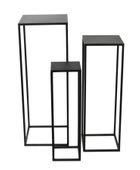 S/3 Square Black Flower Stands (L)