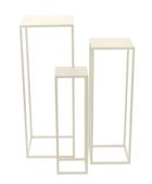 S/3 Square Cream Flower Stands (L)