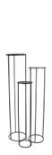S/3 Round Black Flower Stands (S)