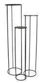 S/3 Round Black Flower Stands (L)