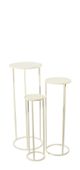 S/3 Round Cream Flower Stands (S)