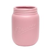 Dusky Pink Fleurs Ceramic Jar (15 x 9cm)