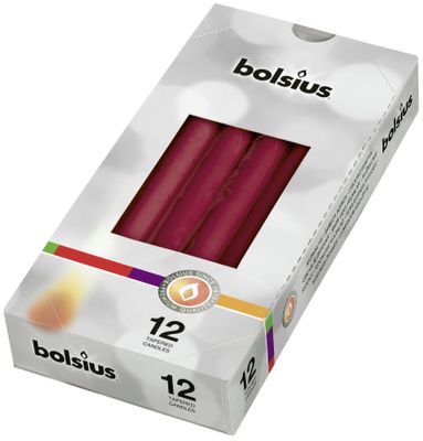 Tapered Candle, Individually wrapped in cello bx12 - Wine Red