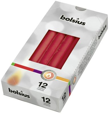 Tapered Candle, Individually wrapped in cello bx12 - Red