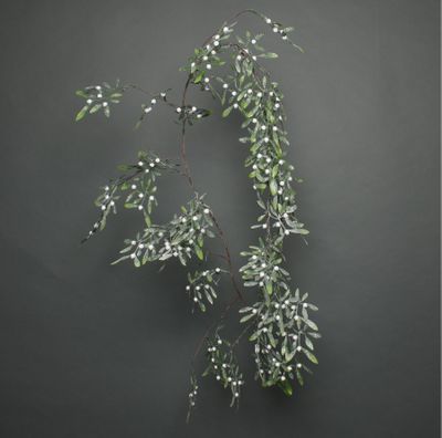 Frosted white berry misletoe garland 180cm 