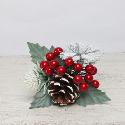 Red snowy berry, spruce and cone pick 