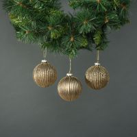 Titania 8cm Glass Bauble Gold  (S/4)