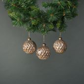 Lorelle 8cm Glass Bauble Brushed Gold (S/4)
