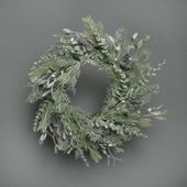 Pine and misletoe frosted wreath