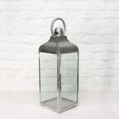 Matt Silver Bradgate Lantern (H58 x 20 x 20cm)