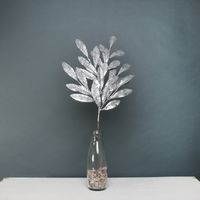 Glitter bay leaf spray Silver