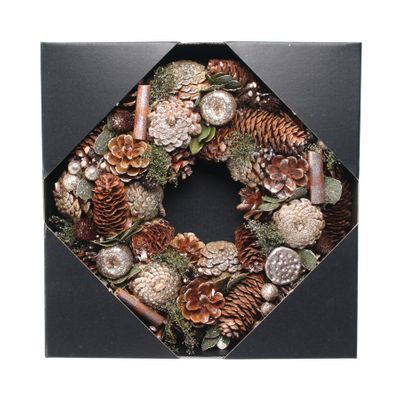 30cm Woodland Gold Glitter Wreath