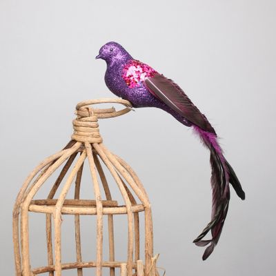 Purple Paradise Bird w/clip