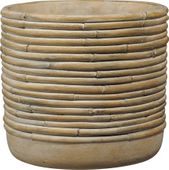 Myanmar Ceramic Pot Bamboo Brown (W12 x H11cm)