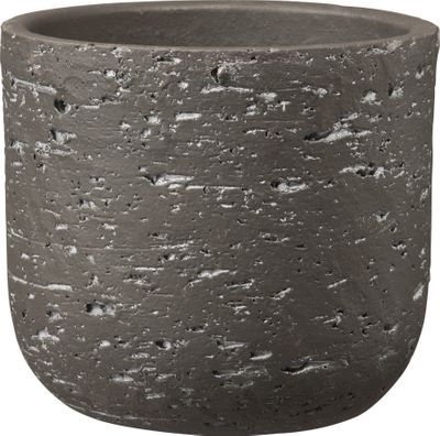 Portland Ceramic Pot Wiped Dark Brown (W18 x H16cm)