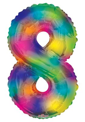 Number Balloon - 8 - Rainbow (34 inch)