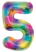 Number Balloon - 5 - Rainbow (34 inch)