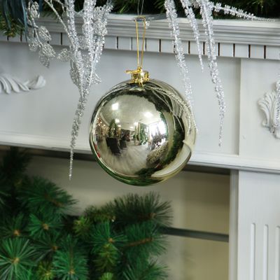 Champagne Shiny Shatterproof Bauble (x1) (15cm)