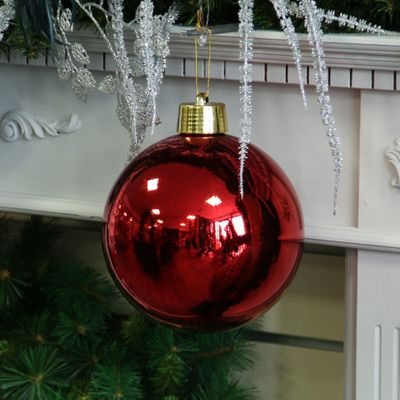 Red Shiny Shatterproof Bauble (x1) (20cm)