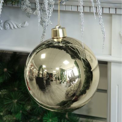 Champagne Shiny Shatterproof Bauble (x1) (25cm)