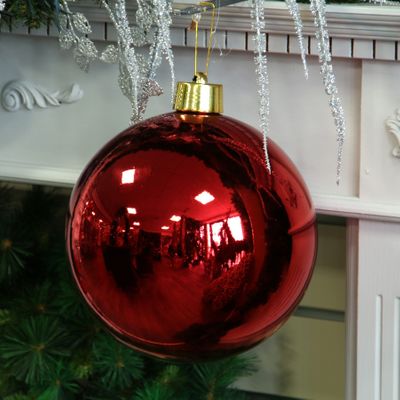 Red Shiny Shatterproof Bauble (x1) (25cm)
