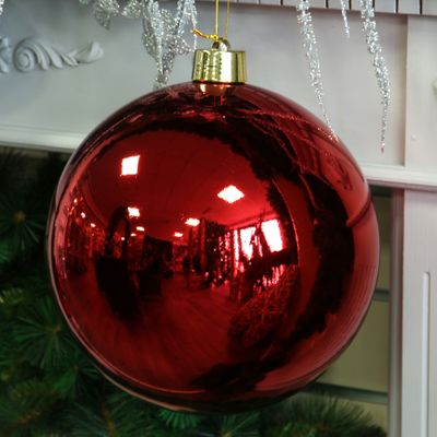 Red Shiny Shatterproof Bauble (x1) (30cm)