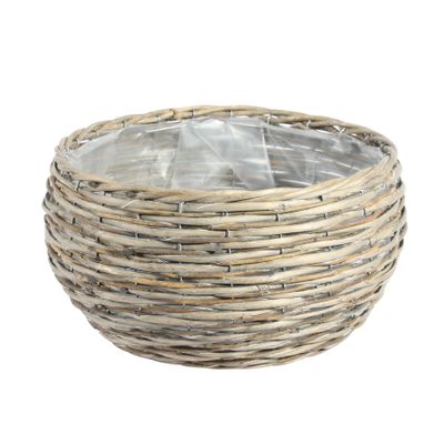 33CM Round Two Tone Unpeeled & Split Willow Basket