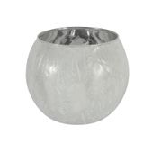 White Frosted Bubble Ball Votive Candle Holder (L)